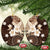 Samoa Siapo Pattern With Brown Hibiscus Ceramic Ornament