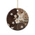 Samoa Siapo Pattern With Brown Hibiscus Ceramic Ornament