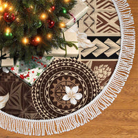 Samoa Siapo Pattern With Brown Hibiscus Tree Skirt LT05 - Polynesian Pride