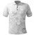 Samoa Siapo Pattern With White Hibiscus Polo Shirt LT05 White - Polynesian Pride