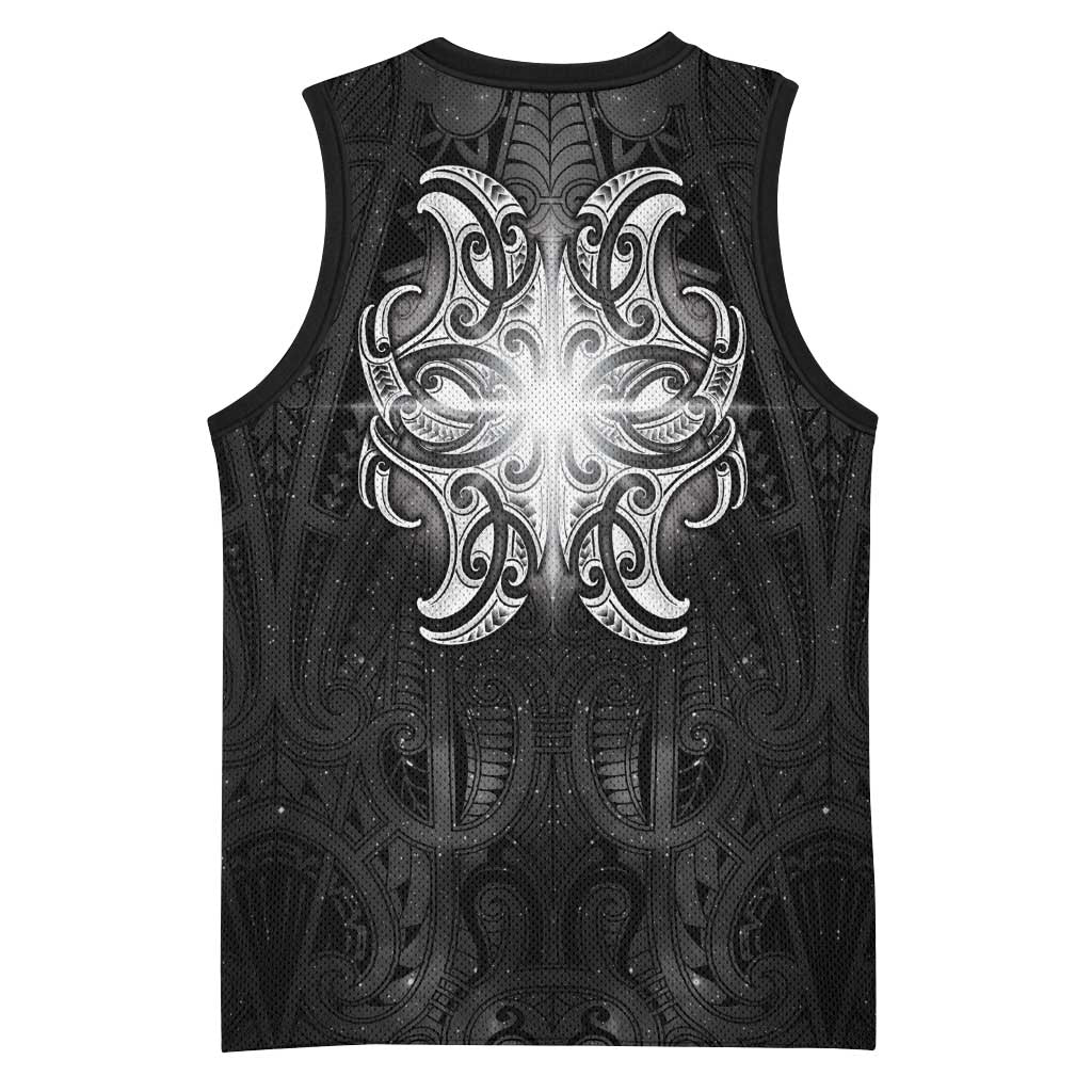 New Zealand Matariki Basketball Jersey Maori Moko Black Galaxy