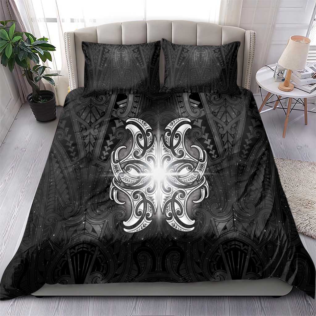 New Zealand Matariki Bedding Set Maori Moko Black Galaxy