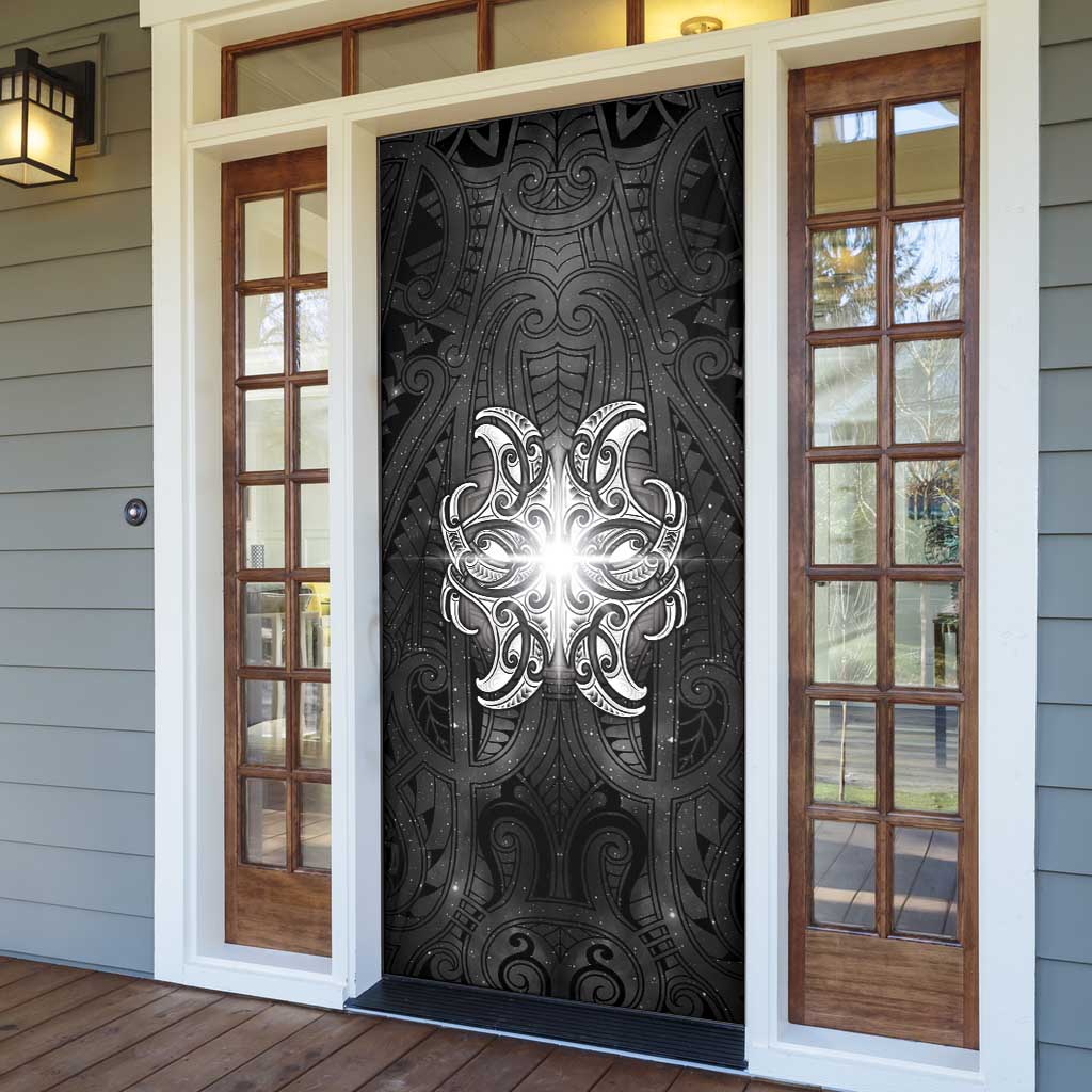 New Zealand Matariki Door Cover Maori Moko Black Galaxy