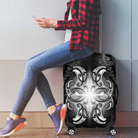 New Zealand Matariki Luggage Cover Maori Moko Black Galaxy