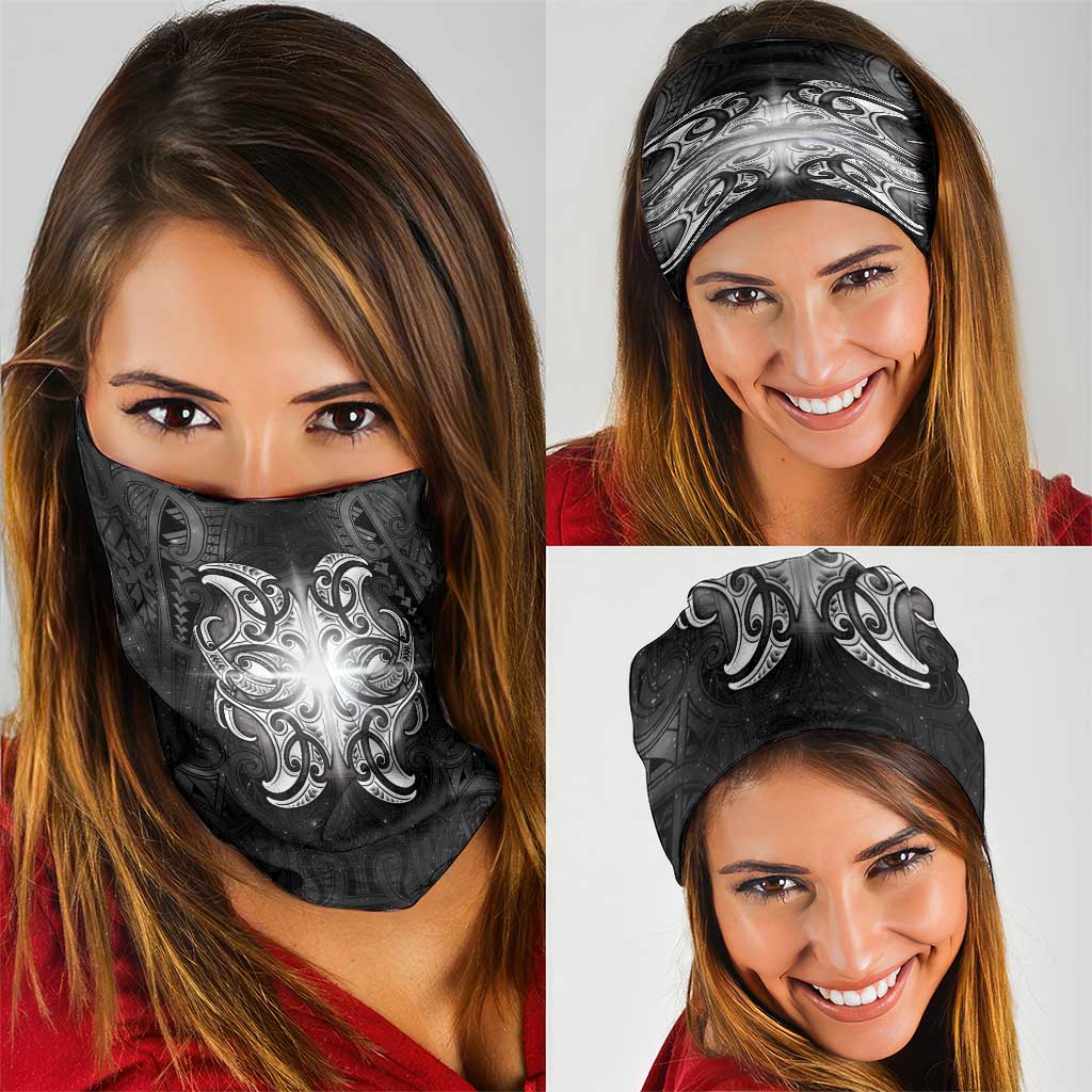 New Zealand Matariki Neck Gaiter Maori Moko Black Galaxy LT05 - Polynesian Pride