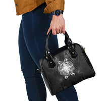New Zealand Matariki Shoulder Handbag Maori Moko Black Galaxy