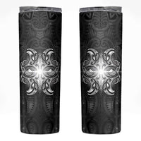 New Zealand Matariki Skinny Tumbler Maori Moko Black Galaxy LT05 Black - Polynesian Pride