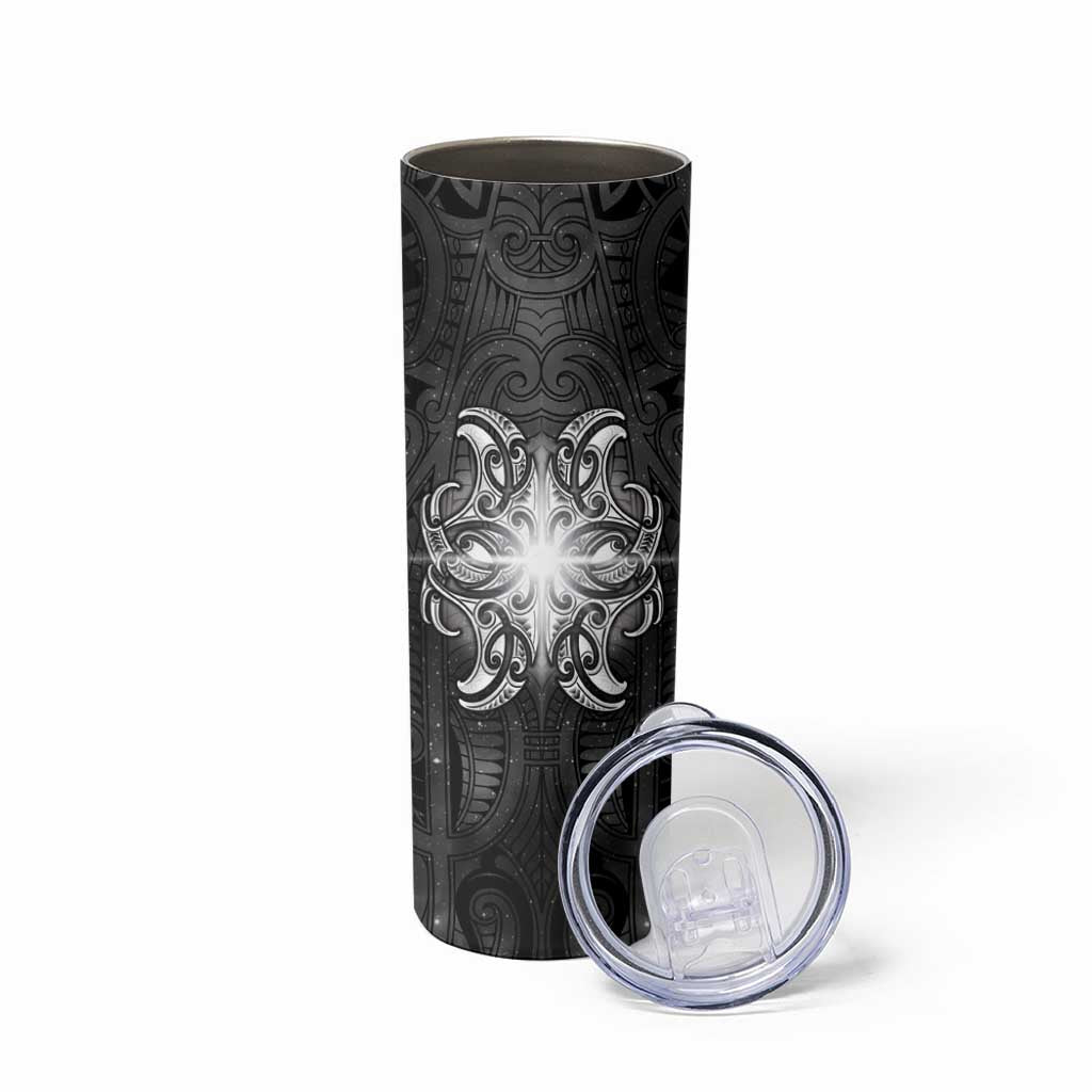 New Zealand Matariki Skinny Tumbler Maori Moko Black Galaxy LT05 - Polynesian Pride