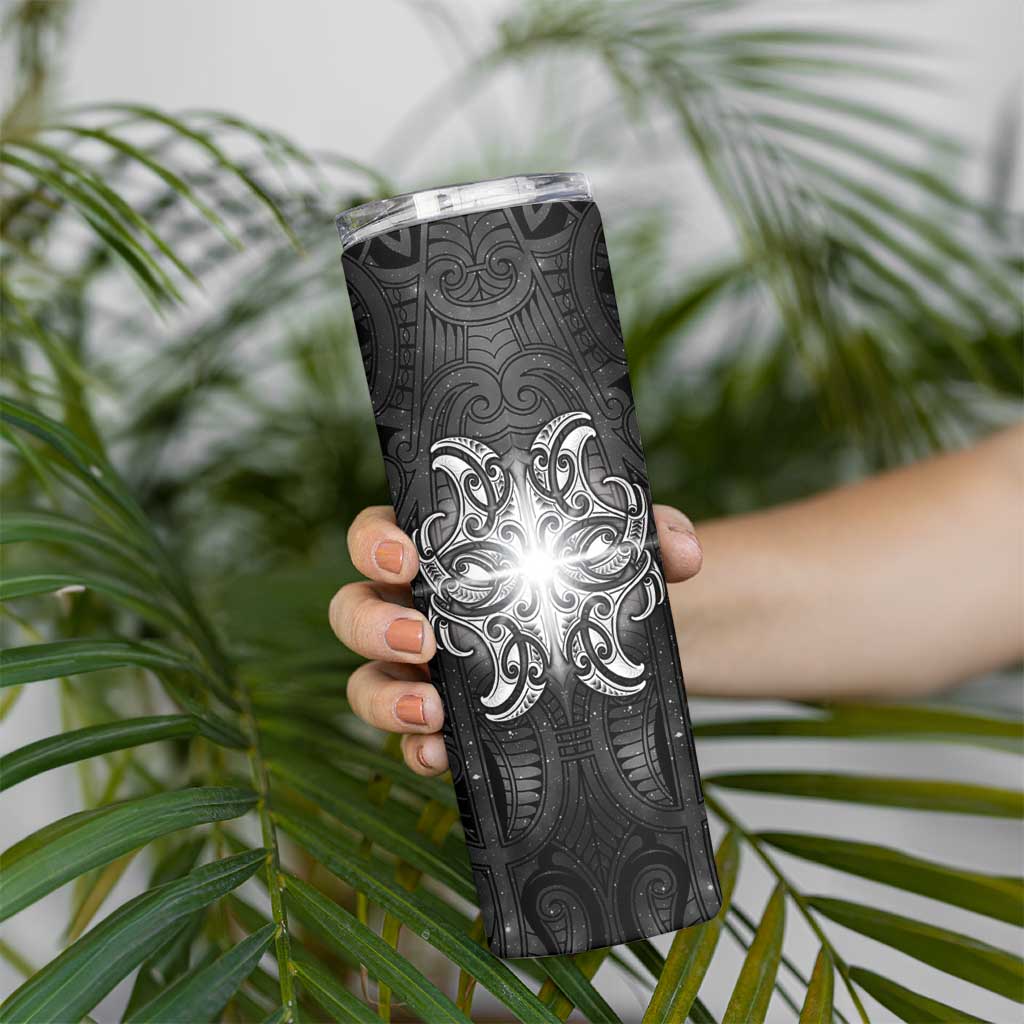 New Zealand Matariki Skinny Tumbler Maori Moko Black Galaxy LT05 - Polynesian Pride