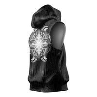 New Zealand Matariki Sleeveless Hoodie Maori Moko Black Galaxy LT05 - Polynesian Pride