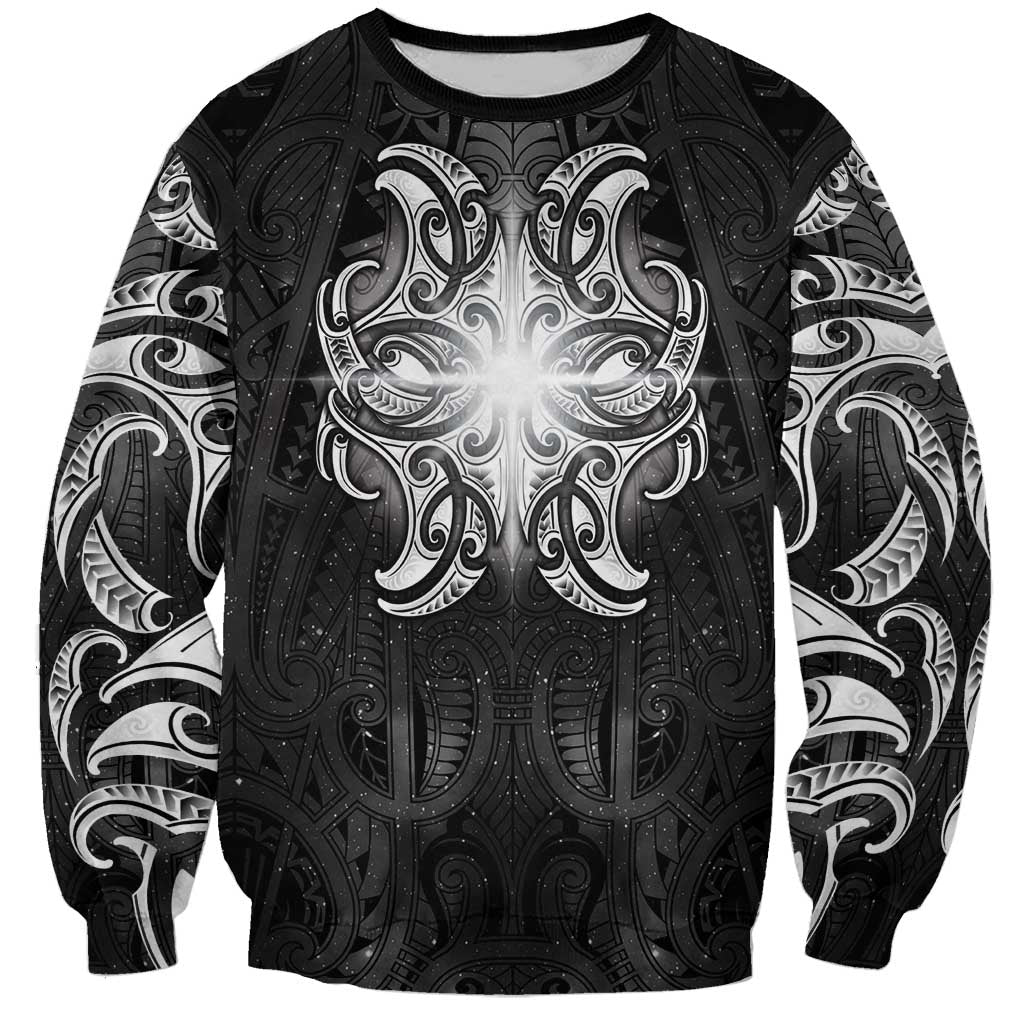 New Zealand Matariki Sweatshirt Maori Moko Black Galaxy
