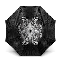 New Zealand Matariki Umbrella Maori Moko Black Galaxy LT05 One Size Folded 11.42 inch Opened Diameter 37.4 inch Black - Polynesian Pride