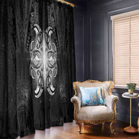 New Zealand Matariki Window Curtain Maori Moko Black Galaxy
