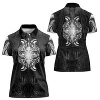 New Zealand Matariki Women Polo Shirt Maori Moko Black Galaxy LT05 - Polynesian Pride