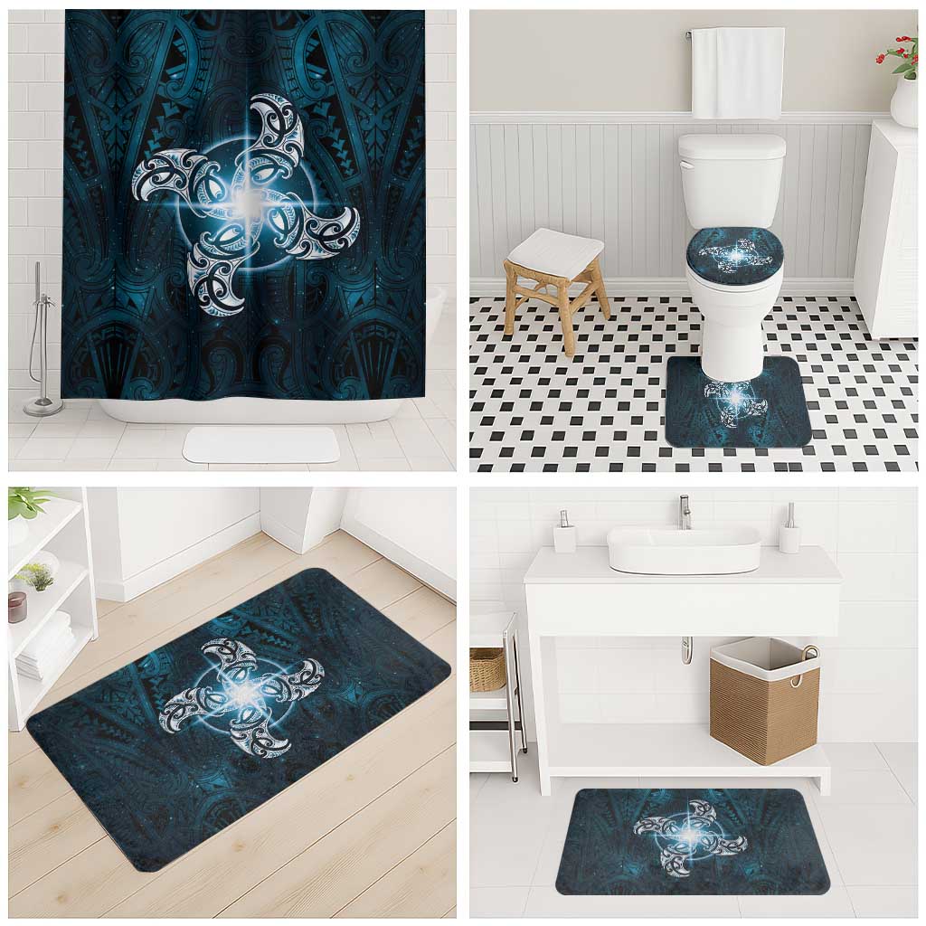 New Zealand Matariki Waita Bathroom Set Maori Moko Dark Blue Galaxy LT05 - Polynesian Pride