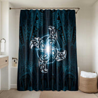 New Zealand Matariki Waita Bathroom Set Maori Moko Dark Blue Galaxy LT05 Shower Curtain Only Blue - Polynesian Pride