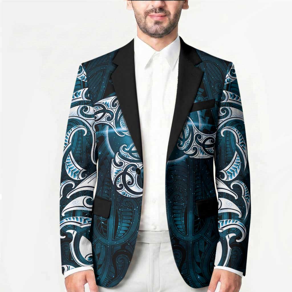 New Zealand Matariki Waita Blazer Maori Moko Dark Blue Galaxy