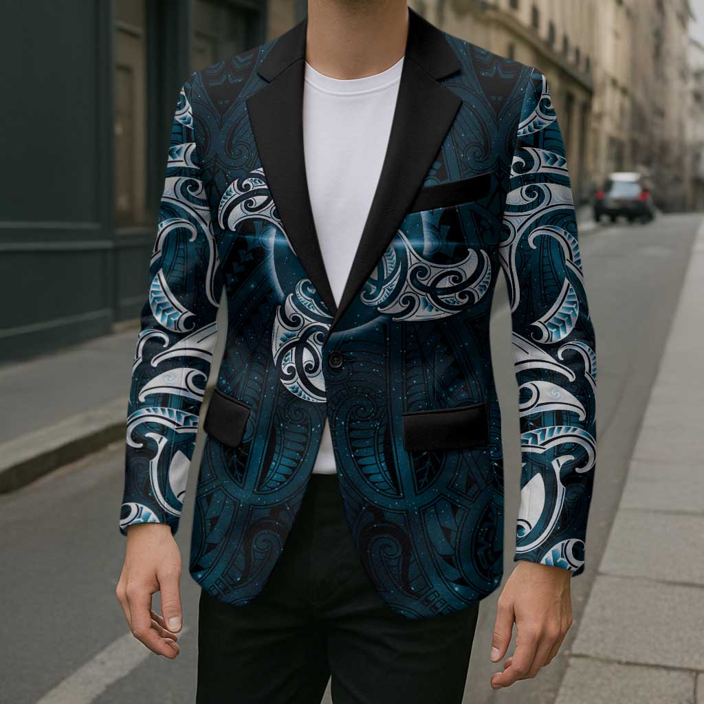 New Zealand Matariki Waita Blazer Maori Moko Dark Blue Galaxy