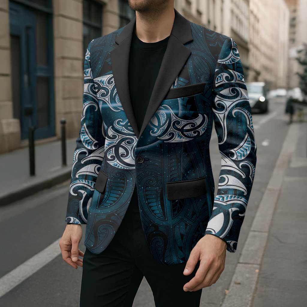 New Zealand Matariki Waita Blazer Maori Moko Dark Blue Galaxy