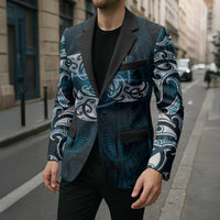 New Zealand Matariki Waita Blazer Maori Moko Dark Blue Galaxy