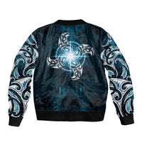 New Zealand Matariki Waita Bomber Jacket Maori Moko Dark Blue Galaxy