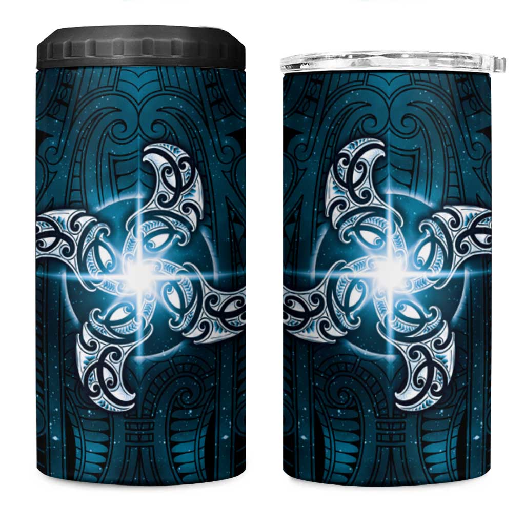 New Zealand Matariki Waita 4 in 1 Can Cooler Tumbler Maori Moko Dark Blue Galaxy
