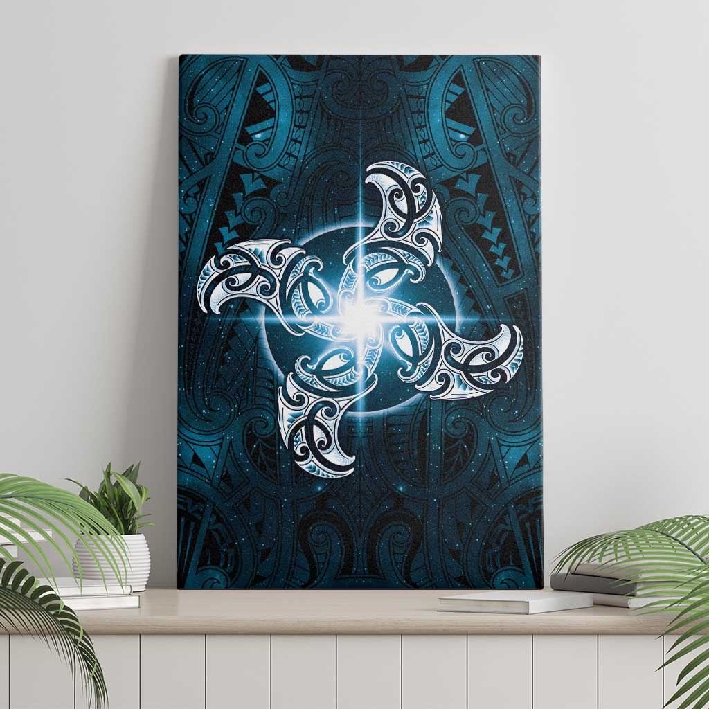 New Zealand Matariki Waita Canvas Wall Art Maori Moko Dark Blue Galaxy LT05 - Polynesian Pride