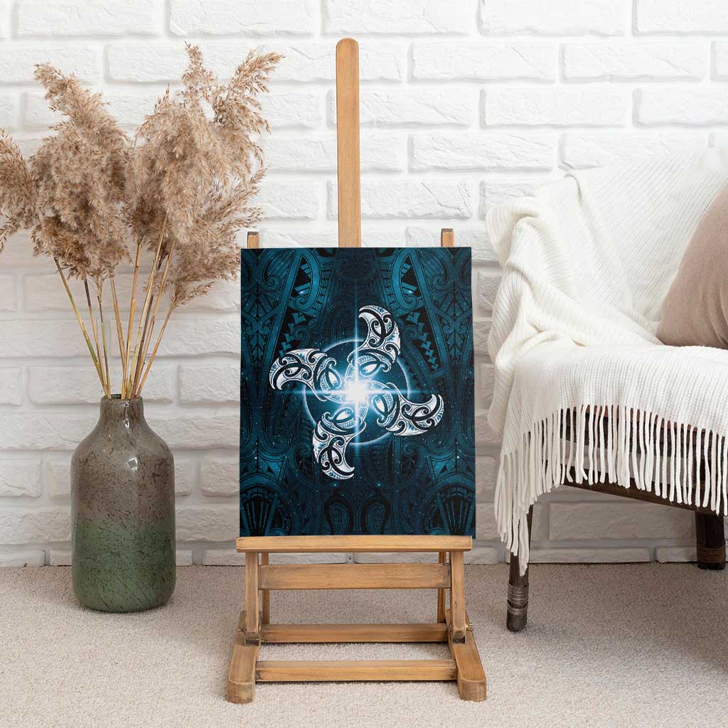 New Zealand Matariki Waita Canvas Wall Art Maori Moko Dark Blue Galaxy LT05 - Polynesian Pride