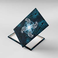 New Zealand Matariki Waita Canvas Wall Art Maori Moko Dark Blue Galaxy LT05 With Frame Blue - Polynesian Pride