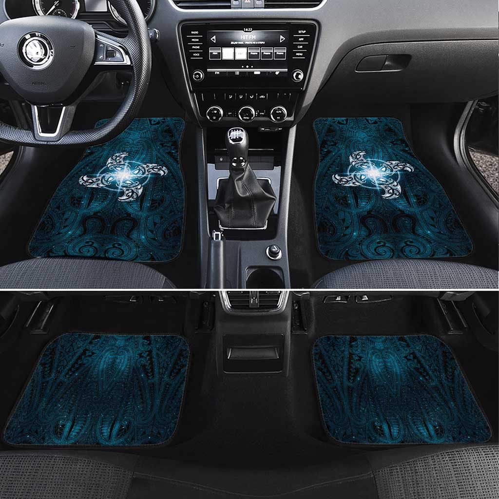 New Zealand Matariki Waita Car Mats Maori Moko Dark Blue Galaxy LT05 Set 4pcs Blue - Polynesian Pride