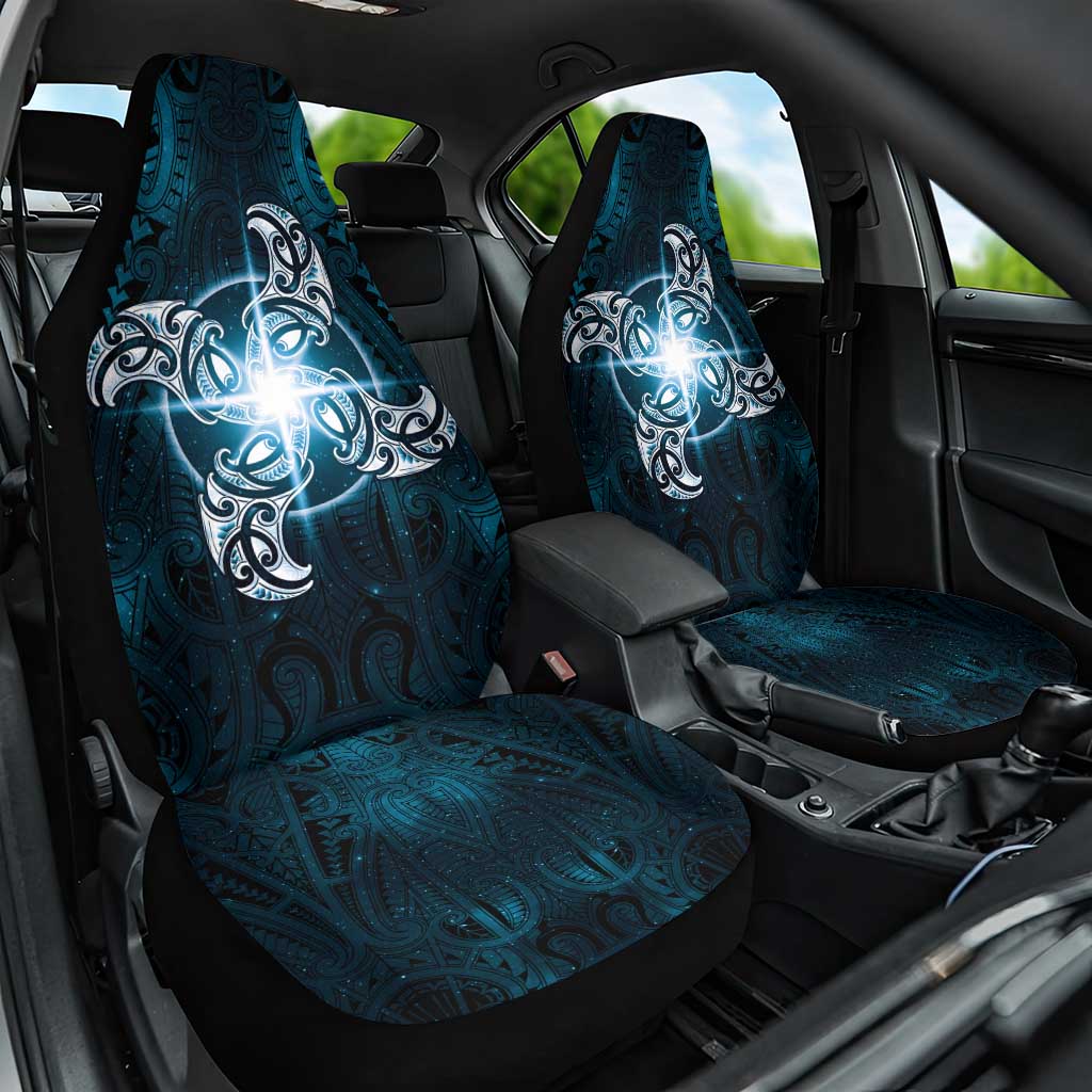 New Zealand Matariki Waita Car Seat Cover Maori Moko Dark Blue Galaxy LT05 One Size Blue - Polynesian Pride