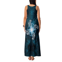 New Zealand Matariki Waita Family Matching Tank Maxi Dress and Hawaiian Shirt Maori Moko Dark Blue Galaxy LT05 - Polynesian Pride