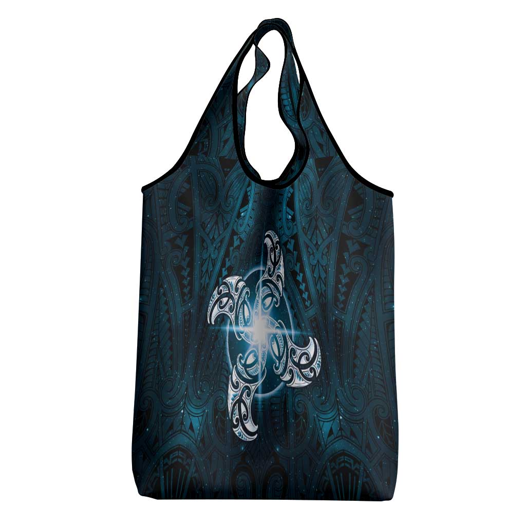New Zealand Matariki Waita Grocery Bag Maori Moko Dark Blue Galaxy