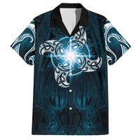 New Zealand Matariki Waita Hawaiian Shirt Maori Moko Dark Blue Galaxy