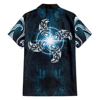 New Zealand Matariki Waita Hawaiian Shirt Maori Moko Dark Blue Galaxy