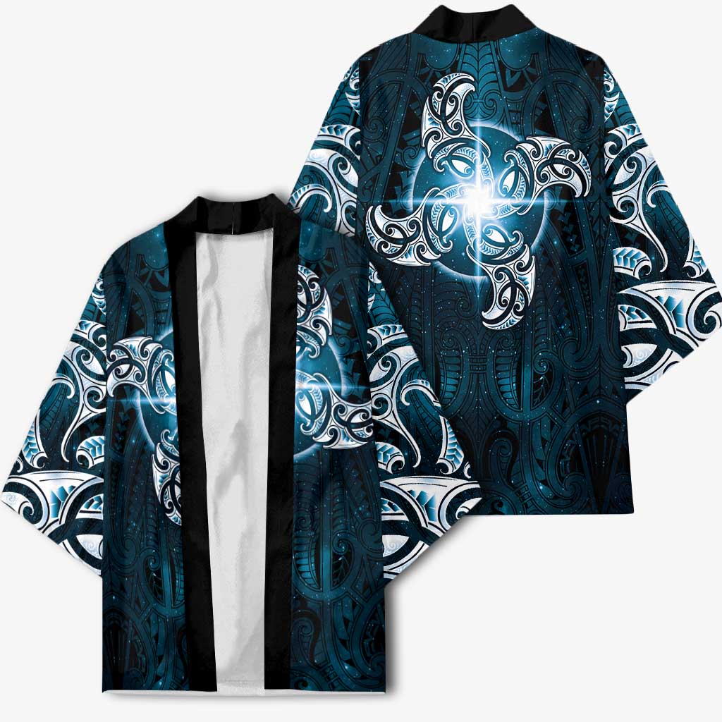 New Zealand Matariki Waita Kimono Maori Moko Dark Blue Galaxy