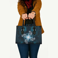 New Zealand Matariki Waita Leather Bag Maori Moko Dark Blue Galaxy