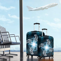 New Zealand Matariki Waita Luggage Cover Maori Moko Dark Blue Galaxy