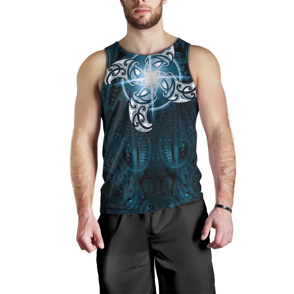 New Zealand Matariki Waita Men Tank Top Maori Moko Dark Blue Galaxy LT05 - Polynesian Pride