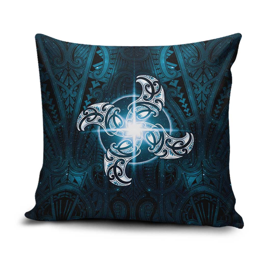 New Zealand Matariki Waita Pillow Cover Maori Moko Dark Blue Galaxy LT05 Blue - Polynesian Pride