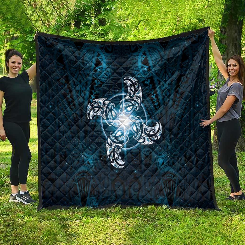 New Zealand Matariki Waita Quilt Maori Moko Dark Blue Galaxy LT05 - Polynesian Pride