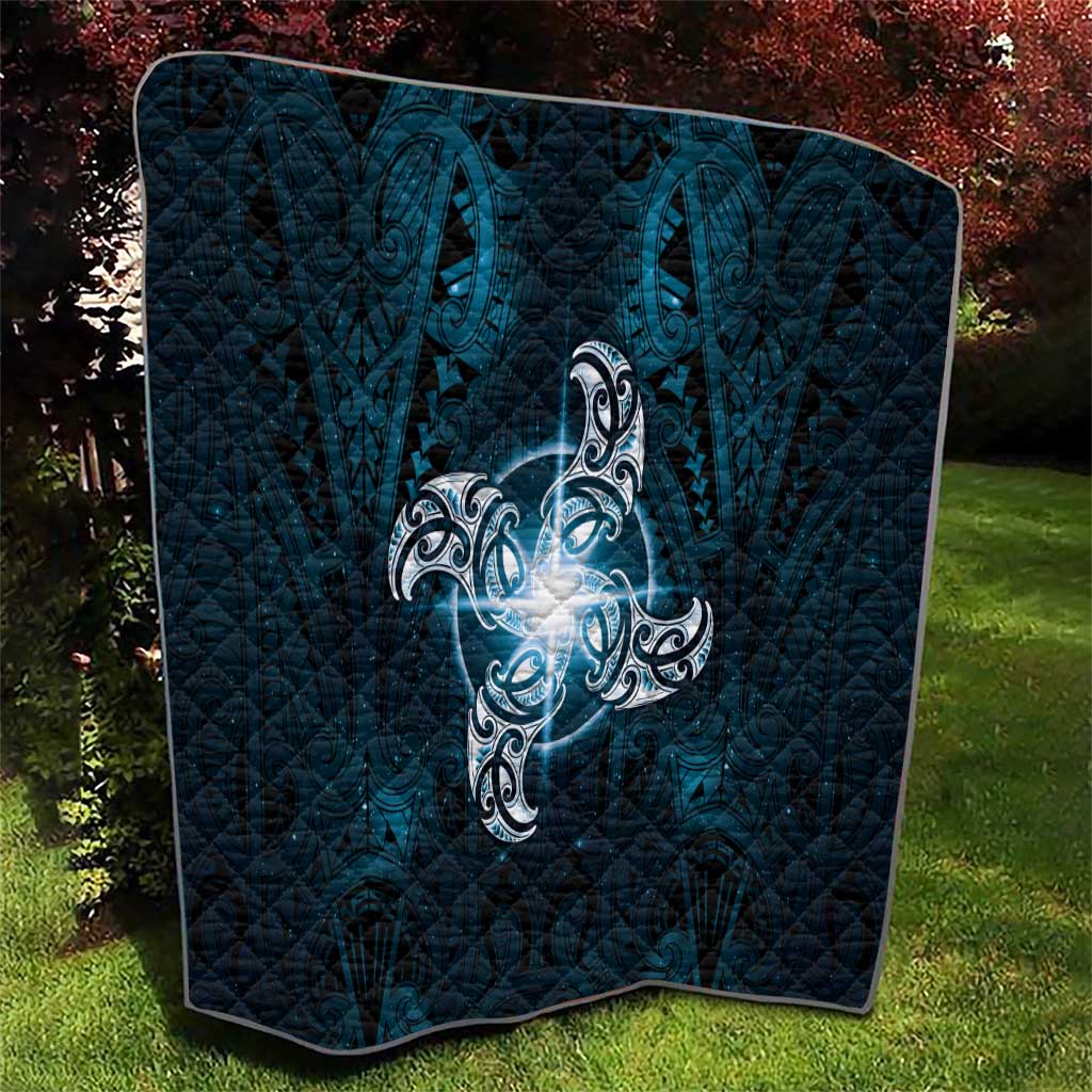 New Zealand Matariki Waita Quilt Maori Moko Dark Blue Galaxy LT05 - Polynesian Pride