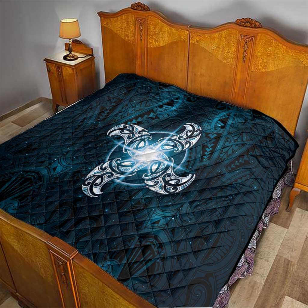 New Zealand Matariki Waita Quilt Maori Moko Dark Blue Galaxy LT05 - Polynesian Pride