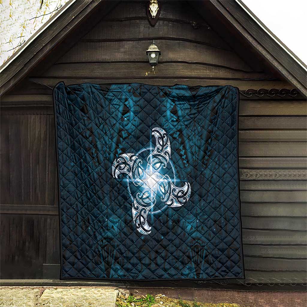 New Zealand Matariki Waita Quilt Maori Moko Dark Blue Galaxy LT05 - Polynesian Pride