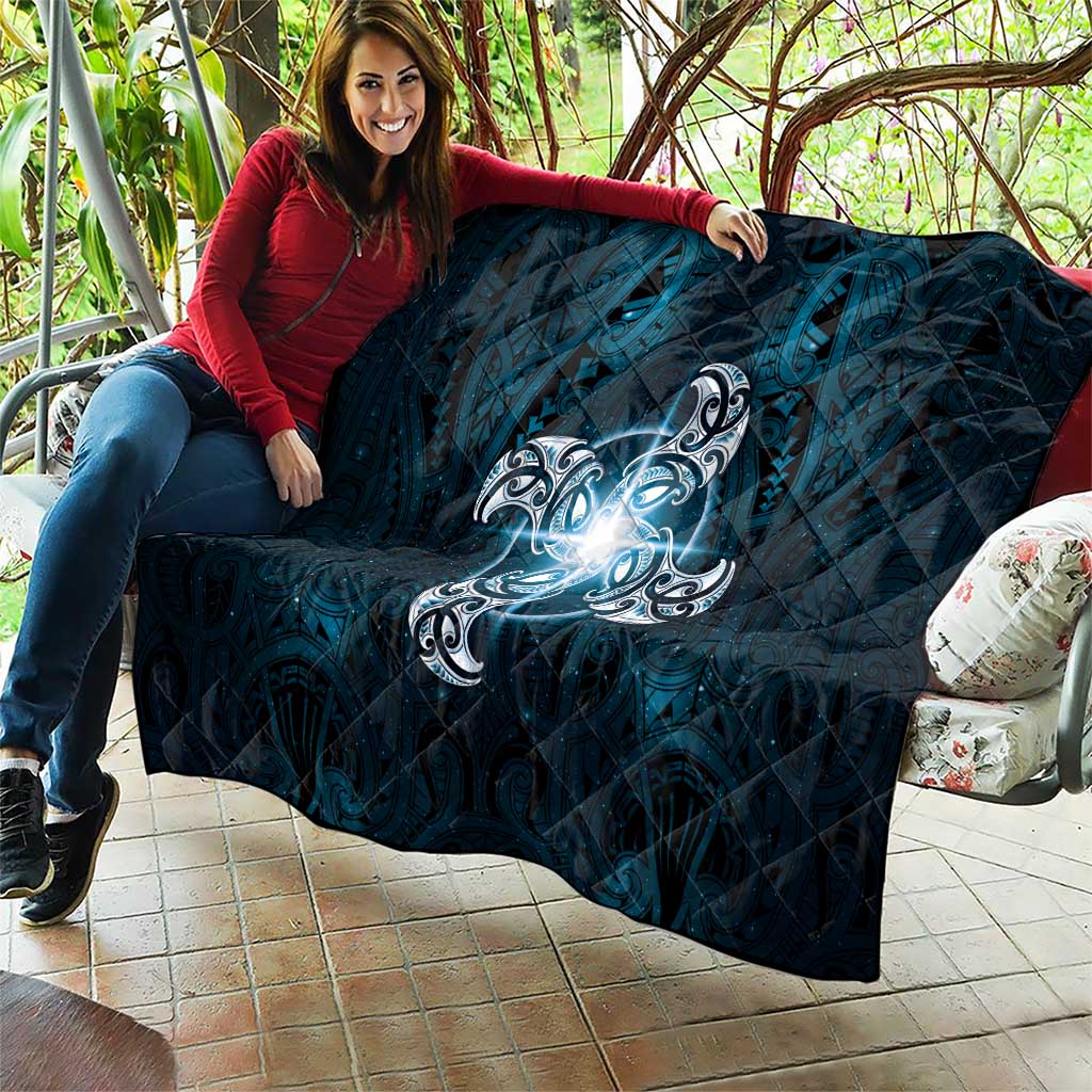 New Zealand Matariki Waita Quilt Maori Moko Dark Blue Galaxy LT05 - Polynesian Pride