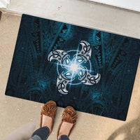 New Zealand Matariki Waita Rubber Doormat Maori Moko Dark Blue Galaxy