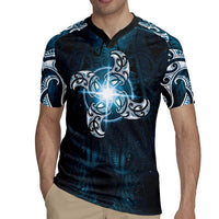 New Zealand Matariki Waita Rugby Jersey Maori Moko Dark Blue Galaxy