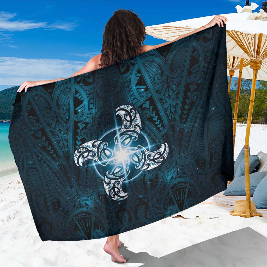 New Zealand Matariki Waita Sarong Maori Moko Dark Blue Galaxy LT05 One Size 44 x 66 inches Blue - Polynesian Pride