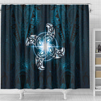 New Zealand Matariki Waita Shower Curtain Maori Moko Dark Blue Galaxy LT05 - Polynesian Pride