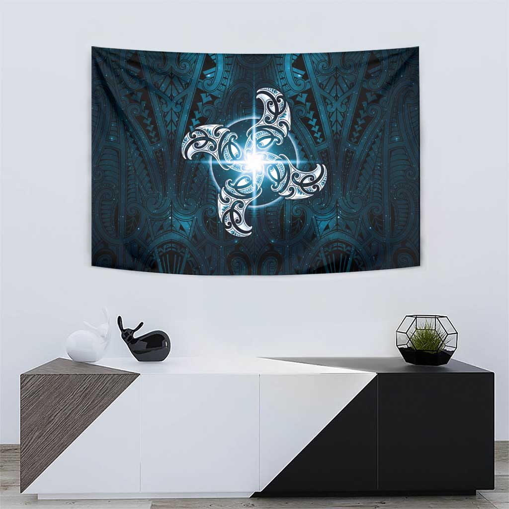 New Zealand Matariki Waita Tapestry Maori Moko Dark Blue Galaxy